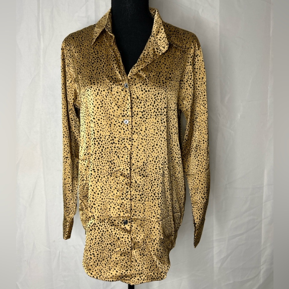 Silk Cheetah Print Top